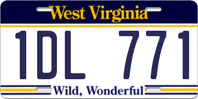 WV license plate 1DL771
