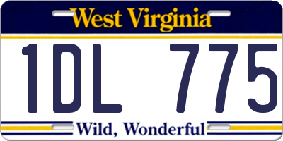 WV license plate 1DL775