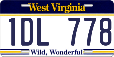 WV license plate 1DL778
