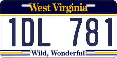 WV license plate 1DL781