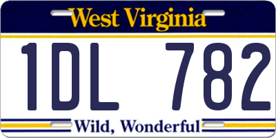 WV license plate 1DL782