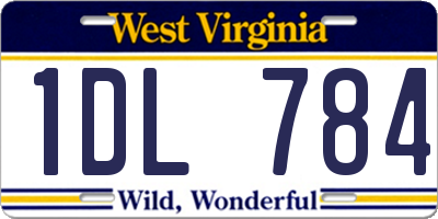 WV license plate 1DL784