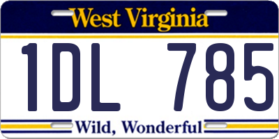 WV license plate 1DL785