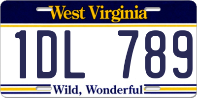 WV license plate 1DL789