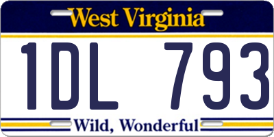 WV license plate 1DL793