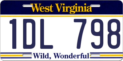 WV license plate 1DL798