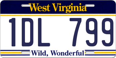 WV license plate 1DL799