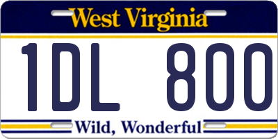 WV license plate 1DL800