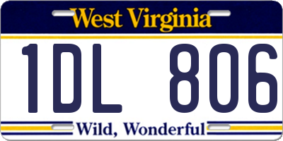 WV license plate 1DL806