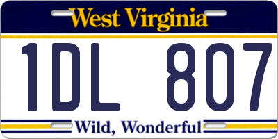 WV license plate 1DL807