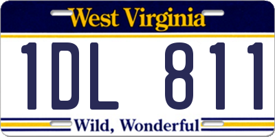 WV license plate 1DL811