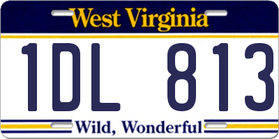 WV license plate 1DL813