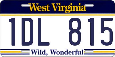 WV license plate 1DL815