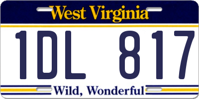 WV license plate 1DL817