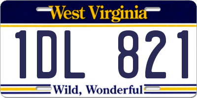 WV license plate 1DL821