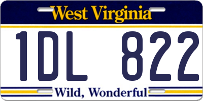 WV license plate 1DL822