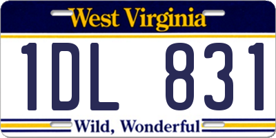 WV license plate 1DL831