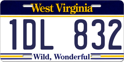 WV license plate 1DL832