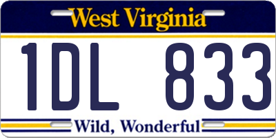 WV license plate 1DL833
