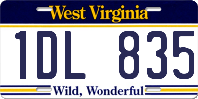 WV license plate 1DL835