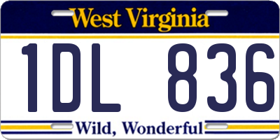 WV license plate 1DL836