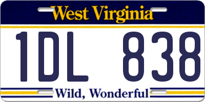 WV license plate 1DL838