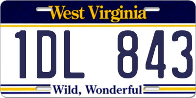 WV license plate 1DL843
