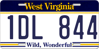 WV license plate 1DL844