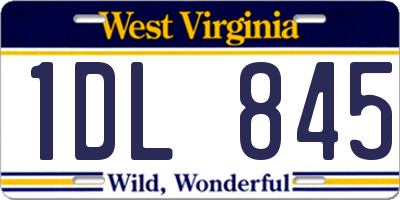 WV license plate 1DL845