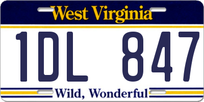 WV license plate 1DL847