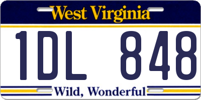 WV license plate 1DL848
