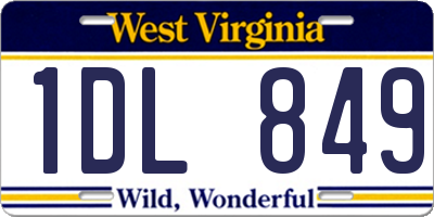 WV license plate 1DL849