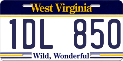 WV license plate 1DL850