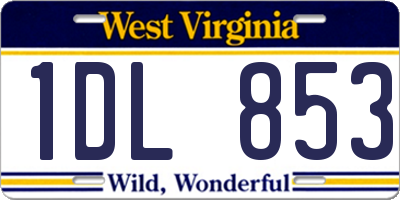 WV license plate 1DL853