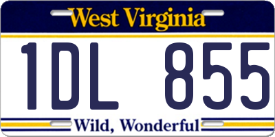 WV license plate 1DL855