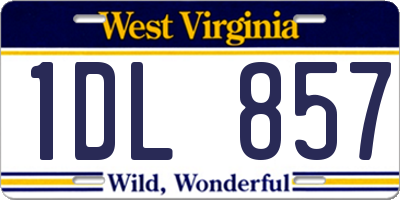 WV license plate 1DL857