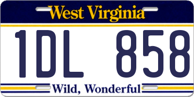 WV license plate 1DL858