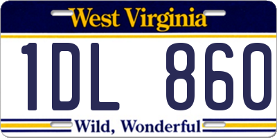 WV license plate 1DL860