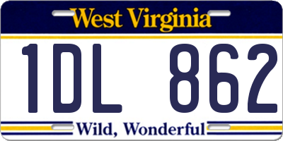 WV license plate 1DL862