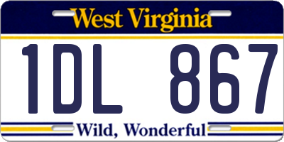 WV license plate 1DL867