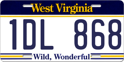 WV license plate 1DL868