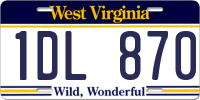 WV license plate 1DL870