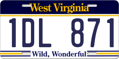WV license plate 1DL871