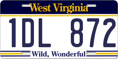 WV license plate 1DL872