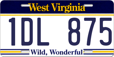 WV license plate 1DL875