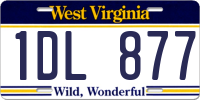 WV license plate 1DL877