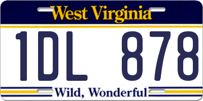 WV license plate 1DL878