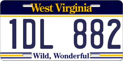 WV license plate 1DL882