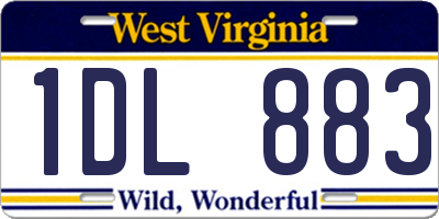 WV license plate 1DL883