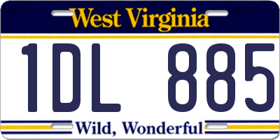 WV license plate 1DL885